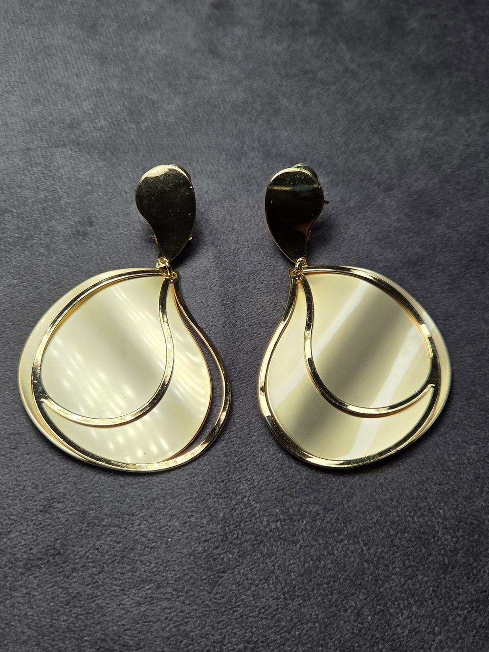 14K Gold Plated Tear Drop Rain Drop Dangle Earrings - Women Jewelry